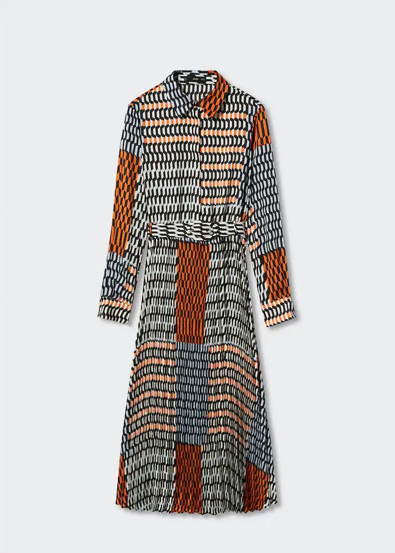 Geometric print midi dress -  Women | Mango USA | MANGO (US)