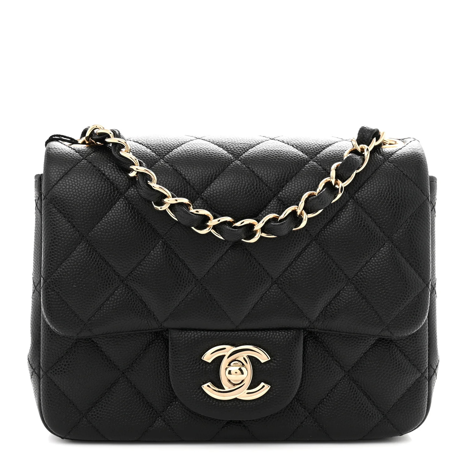 Chanel Caviar Quilted Mini Square Flap Black 1887190 | FASHIONPHILE (US)