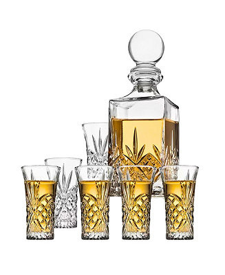 Godinger Dublin Crystal 7-Piece Spirits Decanter & Shot Glass Set - Macy's | Macy's