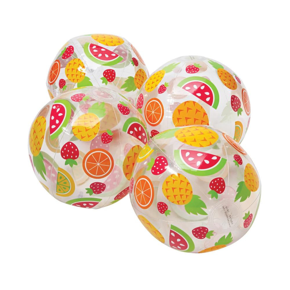 12 Pc Inflatable 11"" Fruit Print Medium Beach Balls | Oriental Trading Company
