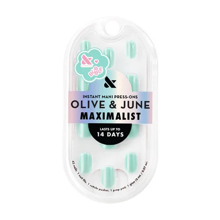 Olive & June + Bubble Instant Mani Extra Short Squoval Press-on Nails, Slam Dunk Chrome, 42 Pieces | Walmart (US)