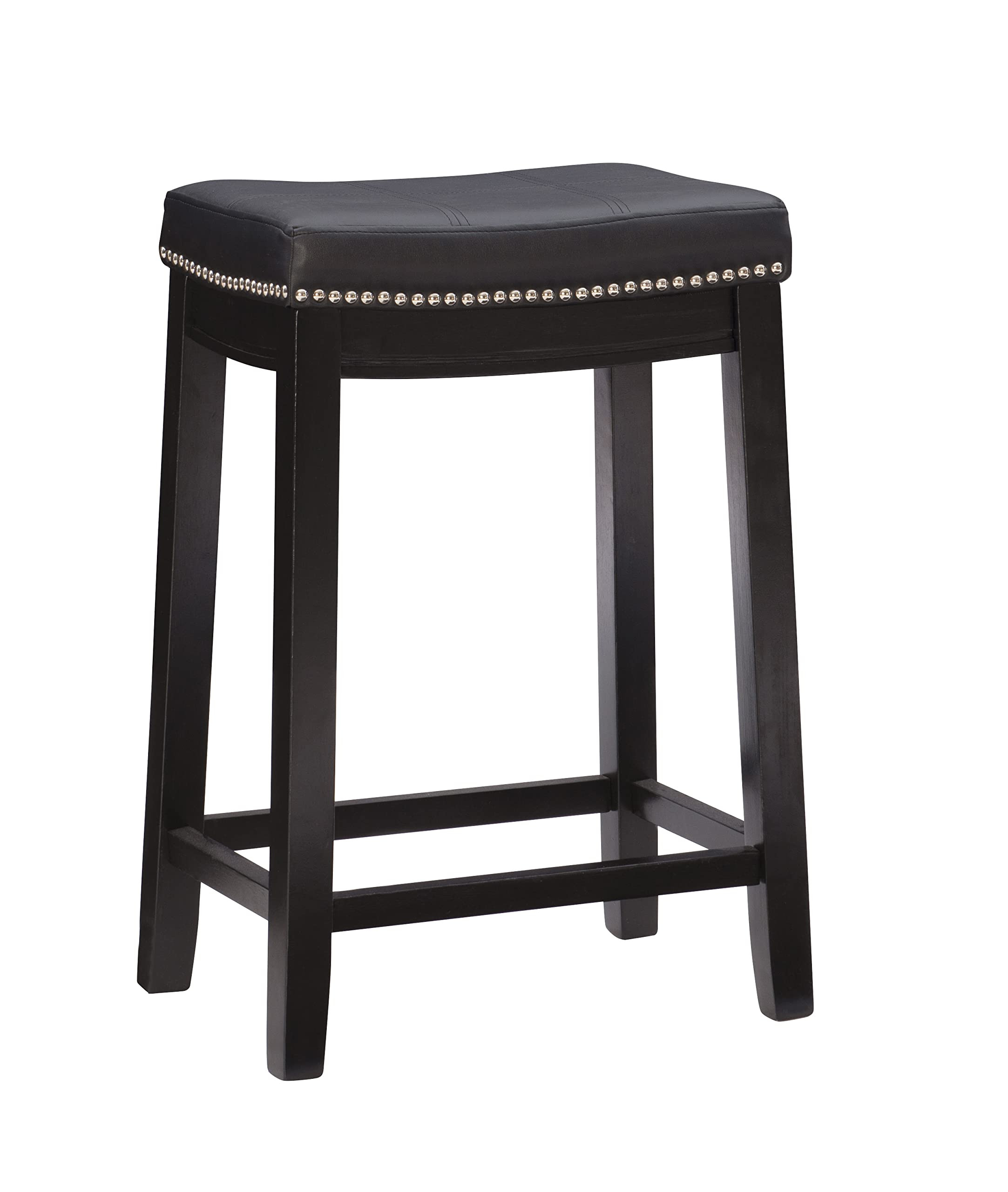 Linon Claridge Counter Stool, Black, 26" x 18" x 12.75" | Amazon (US)