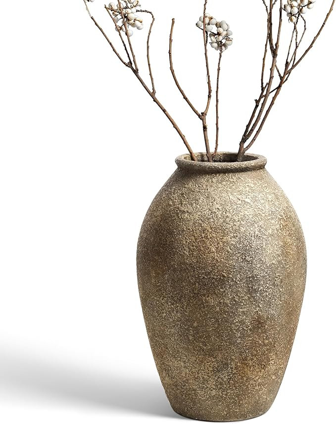 LE TAUCI Ceramic Vase, 11.5 Inch Large Rustic Farmhouse Vase, Tall Vase for Home Decor, Living Ro... | Amazon (US)