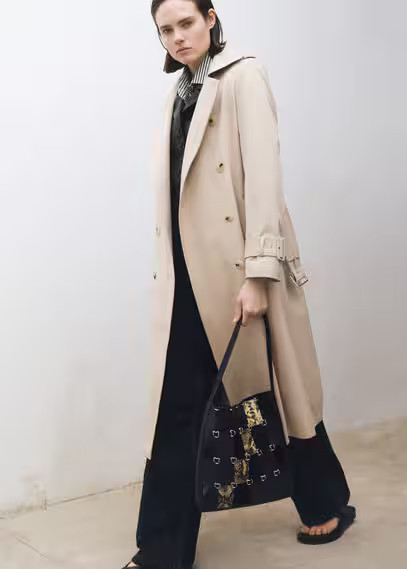 Double-breasted cotton trench coat beige - Women - M - MANGO | Mango (US/MX/AU)