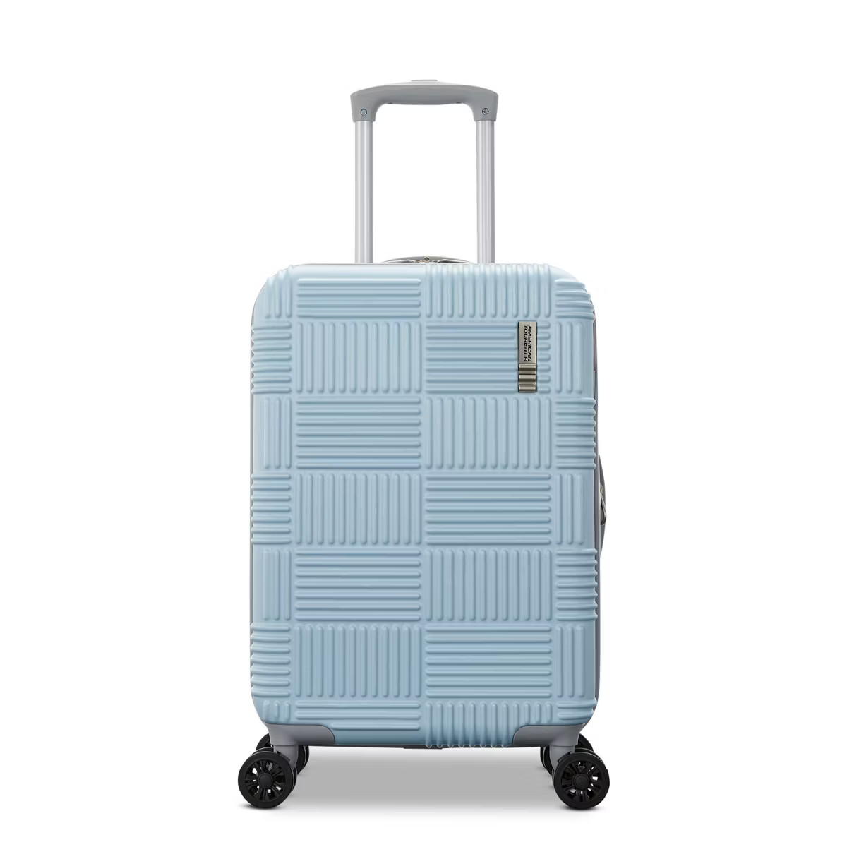 American Tourister NXT Checkered Hardside Carry On Spinner Suitcase - Pale Blue/Elemental Blue: L... | Target