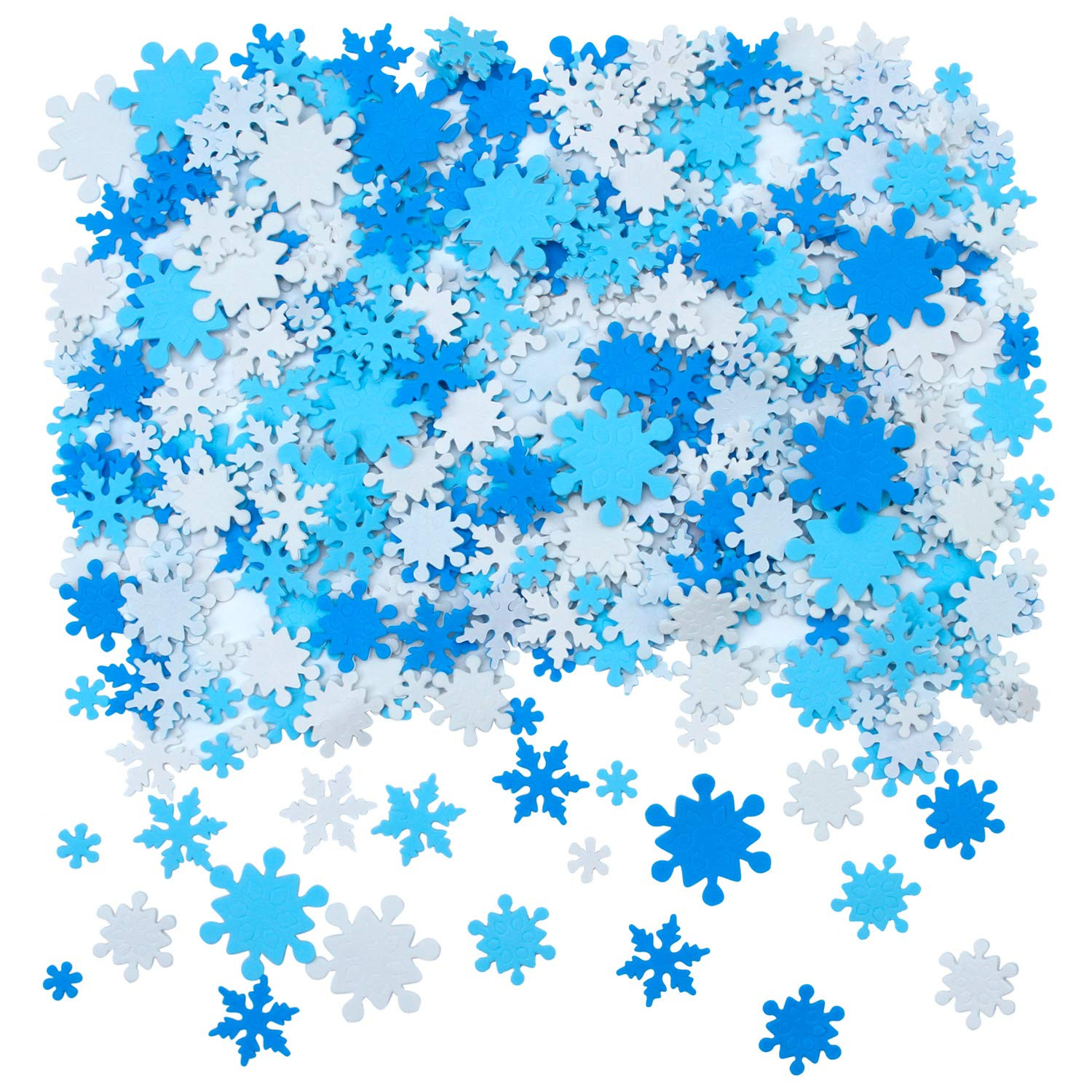 Aneco 600 Pieces Winter Foam Snowflake Stickers Christmas Self-Adhesive Blue and White Snowflake ... | Amazon (US)