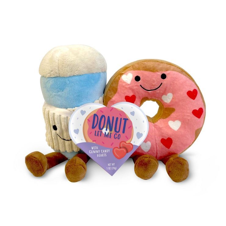 Donut Date Valentine's Plush with Gummy Candy Hearts  - 1oz | Target