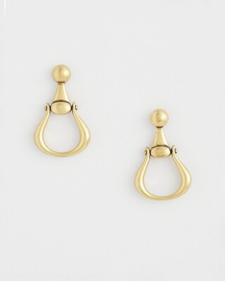 No Droop™ Gold Tone Horsebit Drop Earrings | Chico's