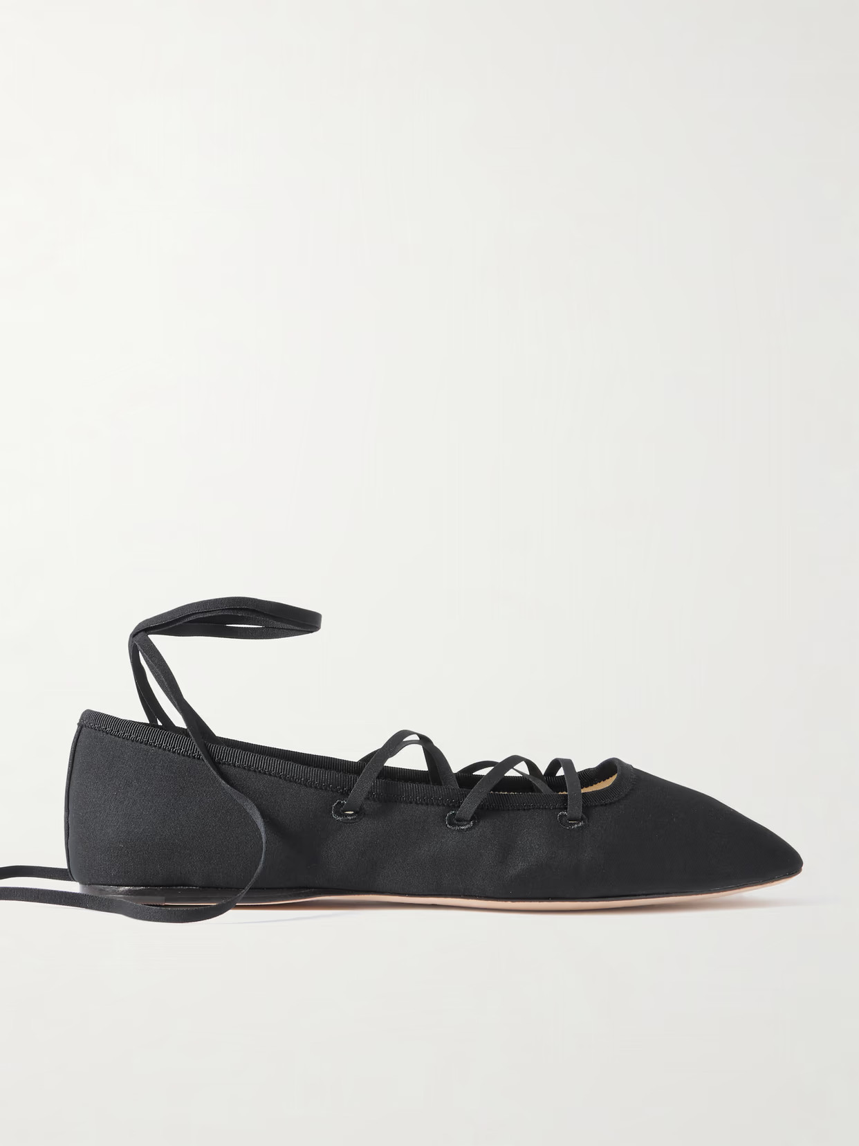 Loeffler Randall - Louisa Lace-up Faille Ballet Flats - Black - US10.5 | NET-A-PORTER APAC