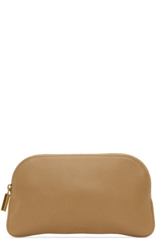 Beige EW Circle Pouch | SSENSE