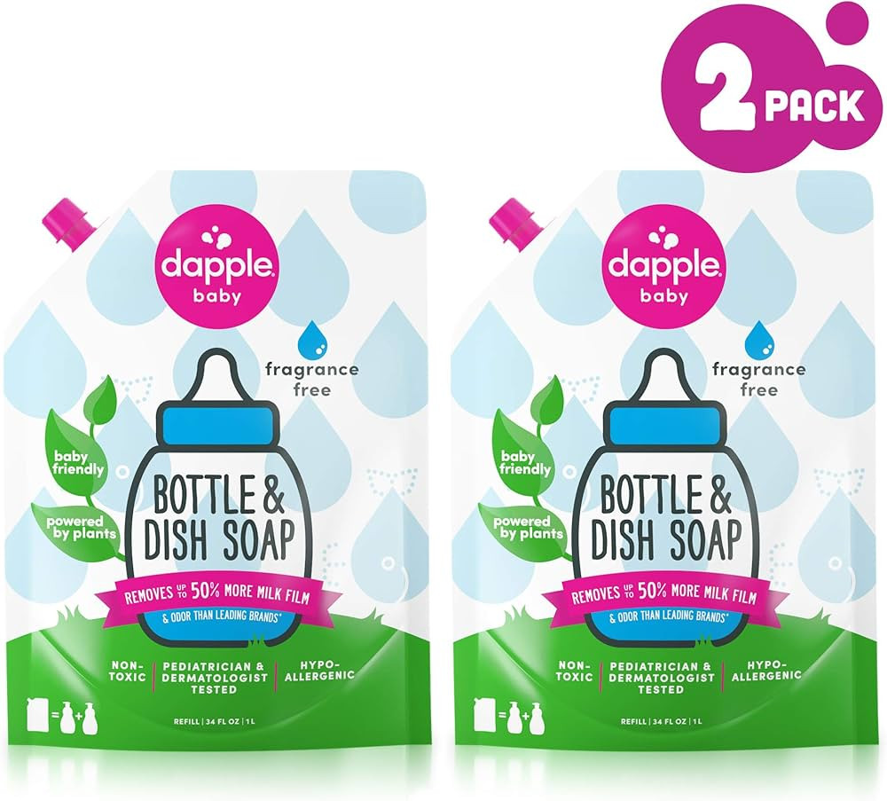 Dapple Baby, Bottle and Dish Liquid Refill Dish Soap Plant Based Hypoallergenic, Fragrance Free, ... | Amazon (US)