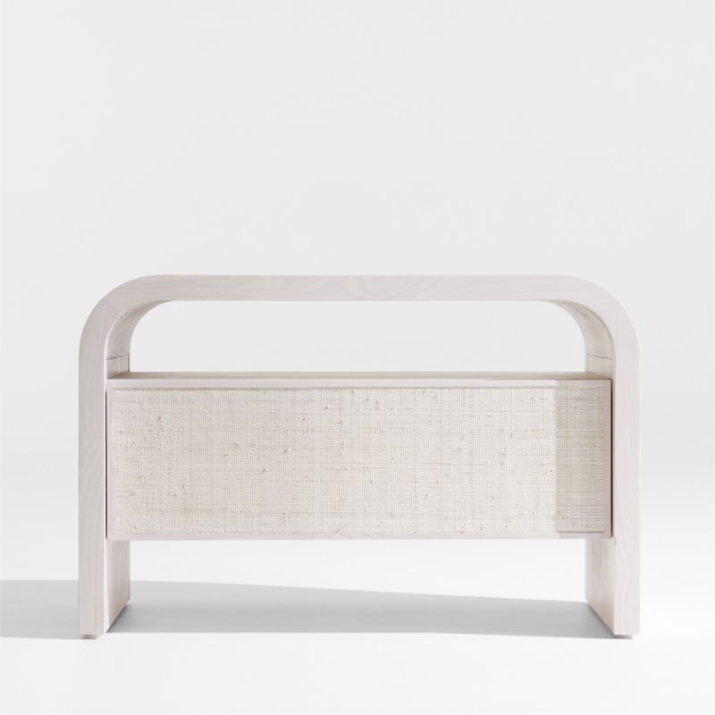 Rica Whitewash Grasscloth Nightstand by Leanne Ford | Crate and Barrel | Crate & Barrel