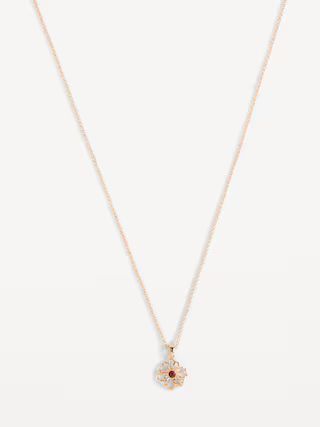 Gold-Plated Floral Pendant Necklace for Women | Old Navy (US)
