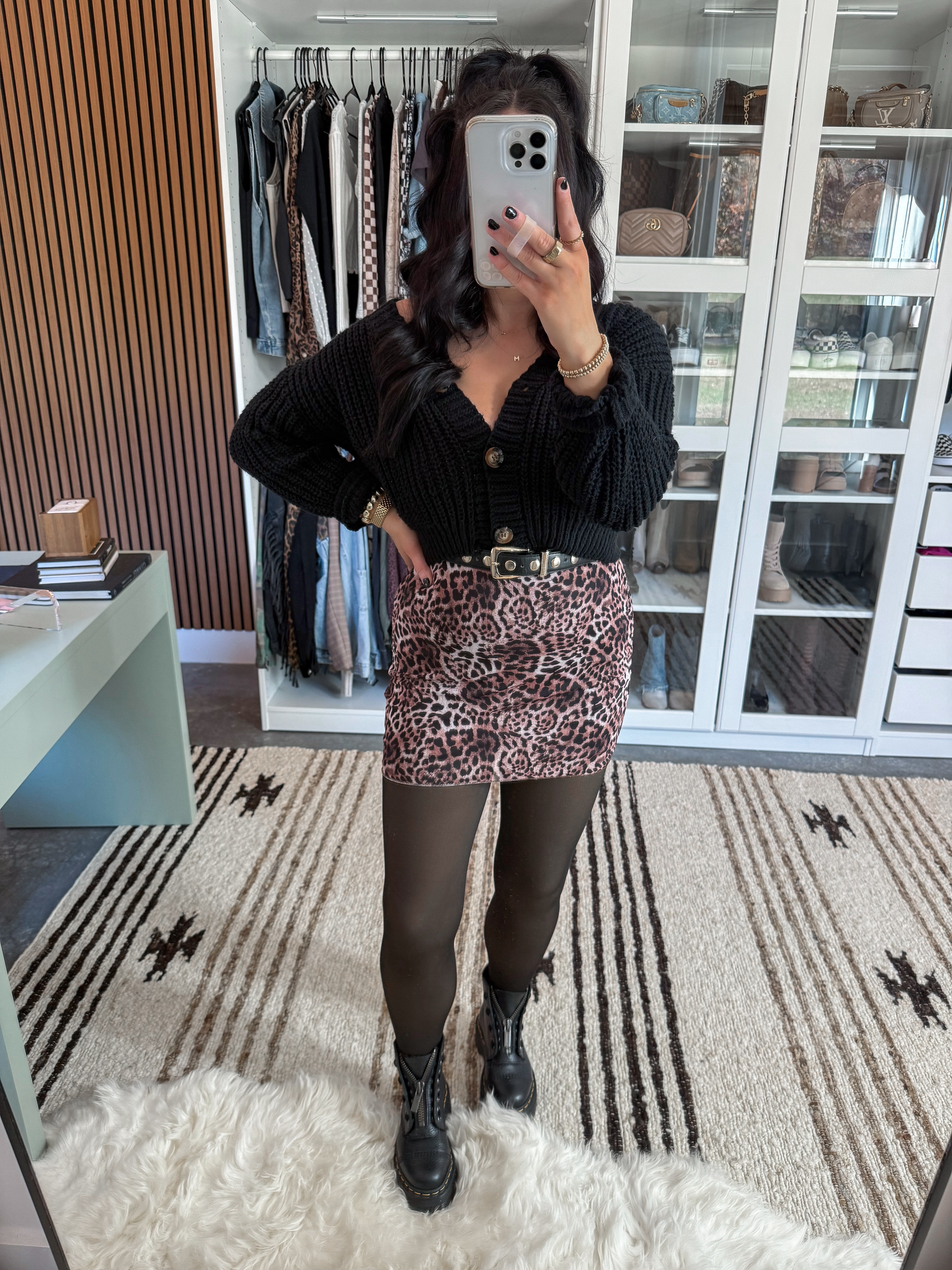 Winter Date Night Outfit Idea 🐆

Sweater - small
Bandeau - medium
Skirt - small
Tights - small/medium (thin fleece option)
Belt - 27-31

Love this chic look for a winter date night! I paired this black knit sweater (it is a semi-cropped length!) with this leopard print mini skirt (love this so much!) Added a black and gold studded belt, my must have fleece lined tights & finished the look with my platform doc martens! 👏🏼

 

 #LTKCyberWeek #LTKSaleAlert #LTKFindsUnder100