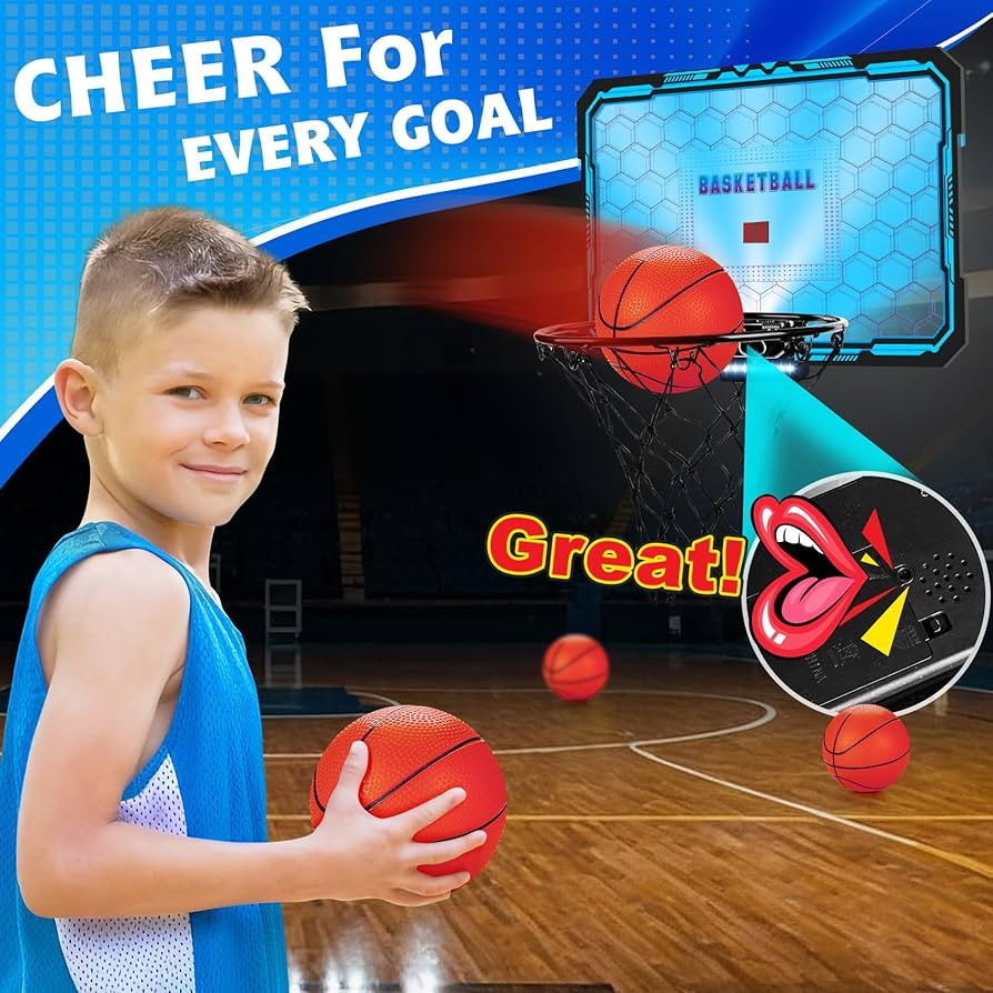 Basketball Hoop Indoor, Basketball Mini Hoop Pro Basketball Hoop Over The Door with Cool LED Ligh... | Amazon (US)