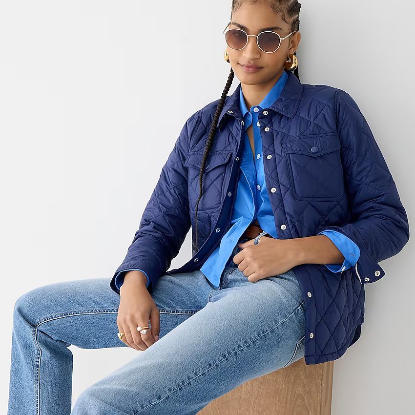 Quilted lightweight shirt-jacket | J.Crew US