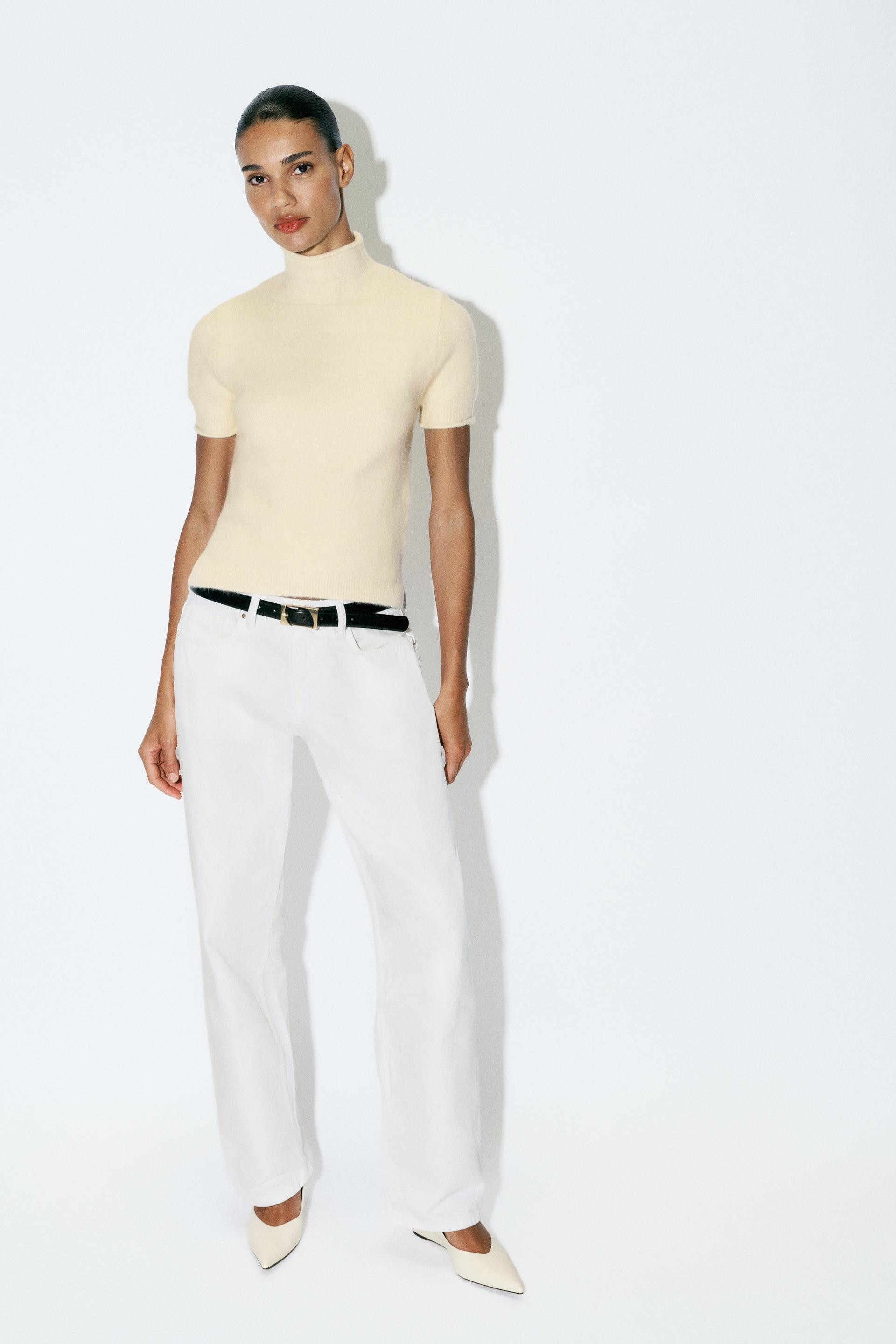 Zara - Soft Knit Short Sleeve Jumper - Butter - M - Woman | Zara UK