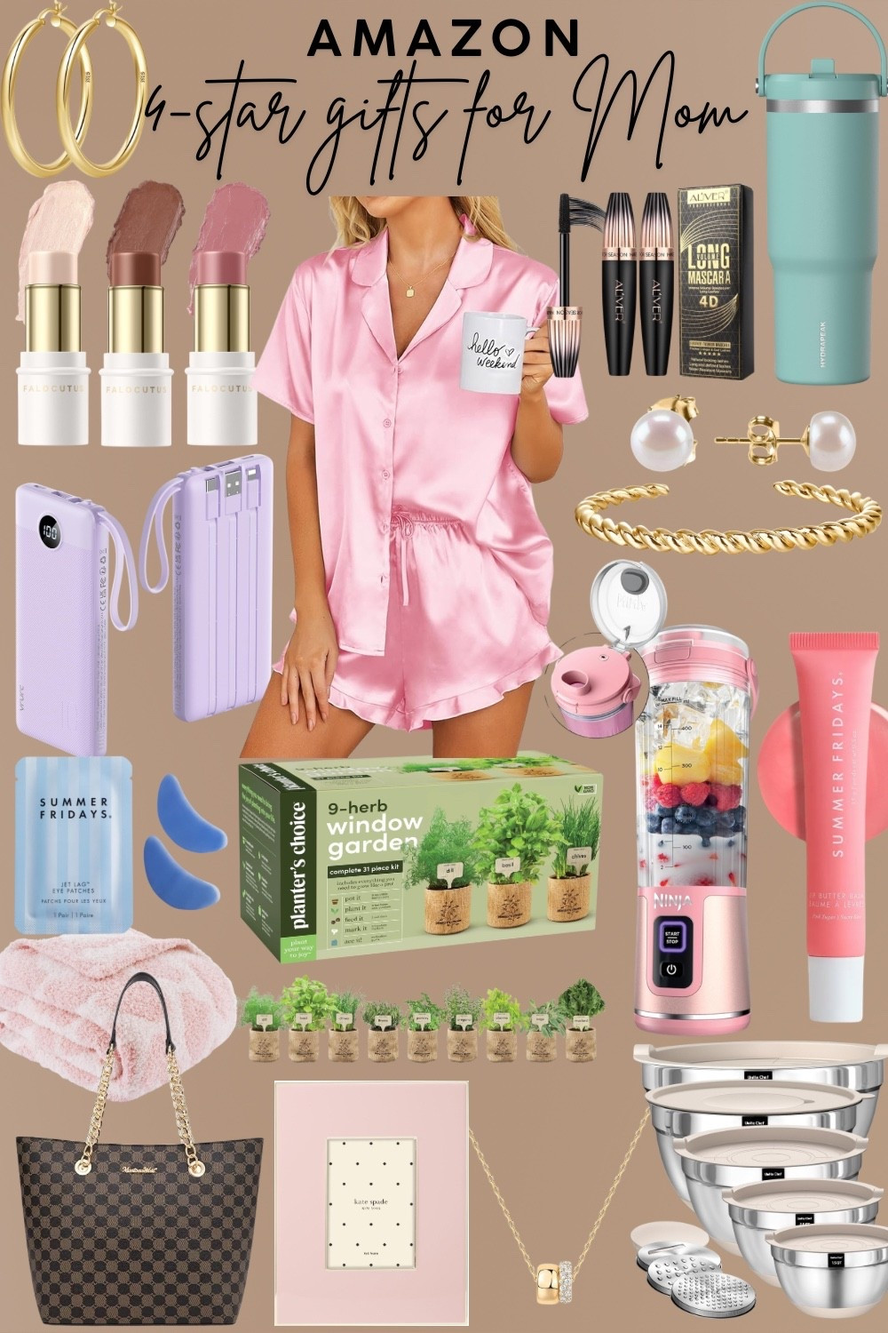 4-⭐️ Mother’s Day Gift Ideas from Amazon - affordable fun gift ideas for Mom!  🌸🩷


#mothers day gift ideas
#moms day 
#amazon gift ideas
#gift basket idea
#grandma gift idea 
#amazon beauty
#Amazon finds
#summer Fridays
#eye patches
#lip gloss
#silk pajama set
#cream blush set
#garden herb set
#blender
#fuzzy blanket 
#stainless steel bowl set
#portable charger
#gold hoop earrings
#mascara set
#gold jewelry 
#pearl earrings
#cuff bracelet 
#chwckered tote bag
#tote handbag
#photo frame 
#gold necklace
#pavoi jewelry 
#affordable gift ideas 
#best sellers
#top rated gift ideas 


#LTKMothersDay #LTKmomlife #LTKBeauty