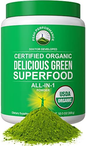 Peak Performance Organic Greens Superfood Powder. Best Tasting Super Greens Powder with 25+ Organic  | Amazon (US)