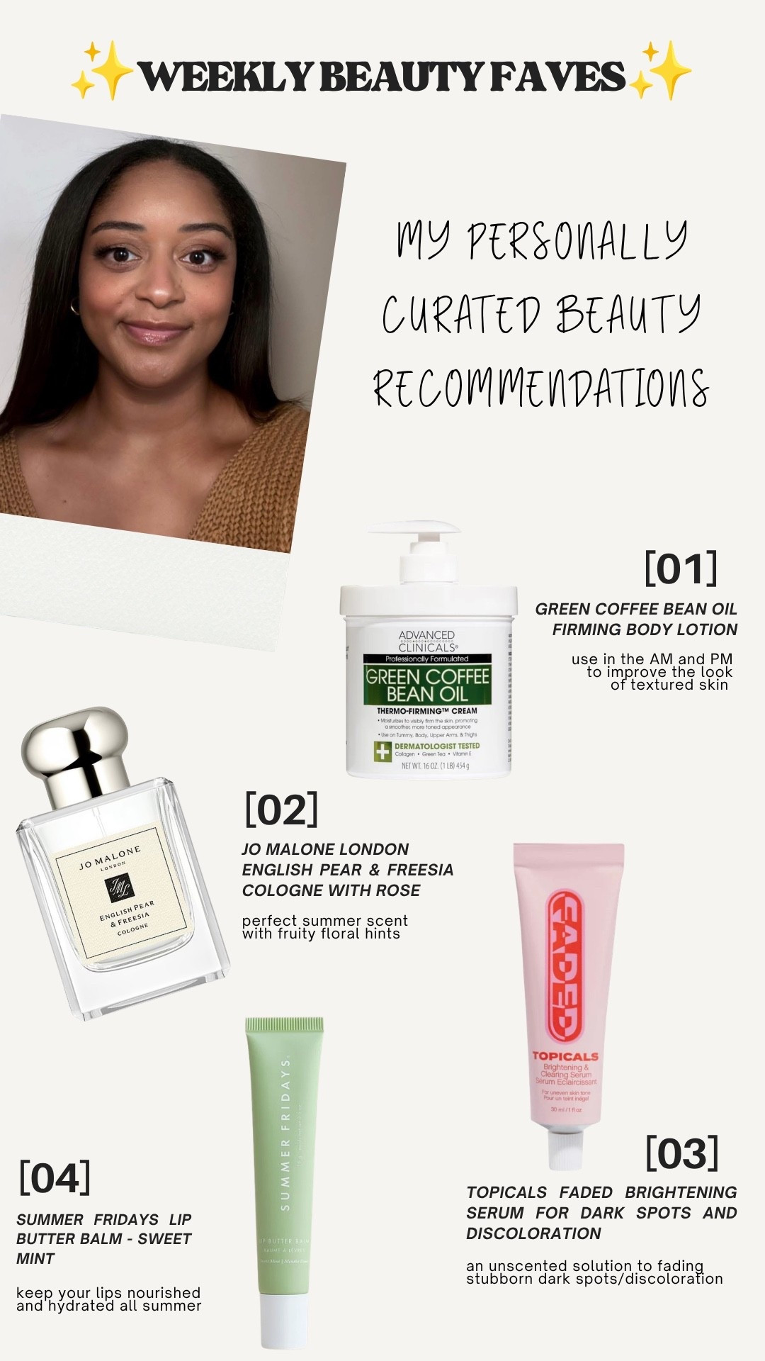 Weekly Beauty Faves #4 - Newsletter Picks

#LTKdayinmylife #LTKgrwm #LTKBeauty