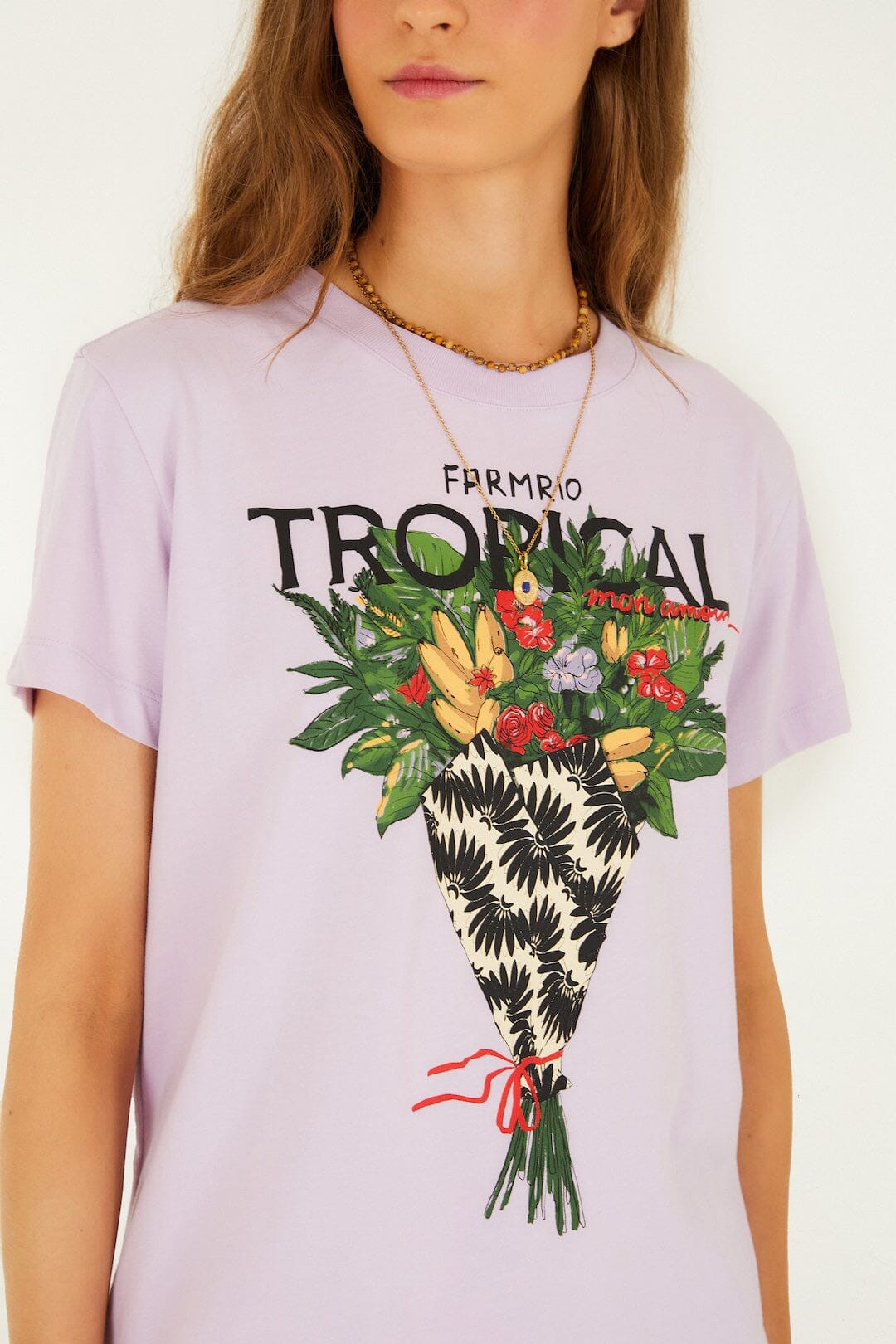 Lilac Tropical Bouquet Organic Cotton T-Shirt | FARM Rio | FarmRio (US)