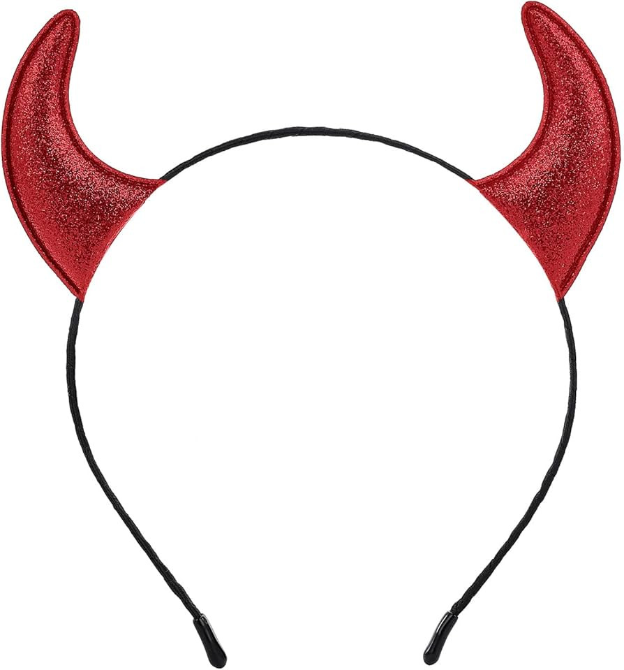 Glitter Devil Horns Headband, Red Devil Horns Devil Costume for Women Men Girls, Halloween Fancy ... | Amazon (US)