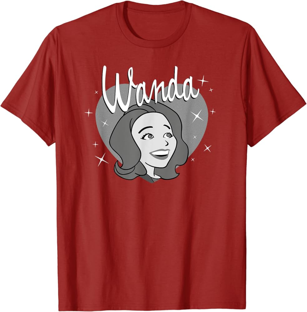 Marvel WandaVision Wanda Maximoff Heart Retro 60s T-Shirt | Amazon (US)