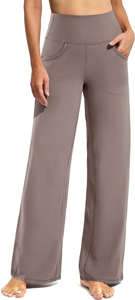 Promover Wide Leg Pants Woman Yoga Pants with Pockets Stretch Loose Casual Lounge Sweatpants Peti... | Amazon (US)