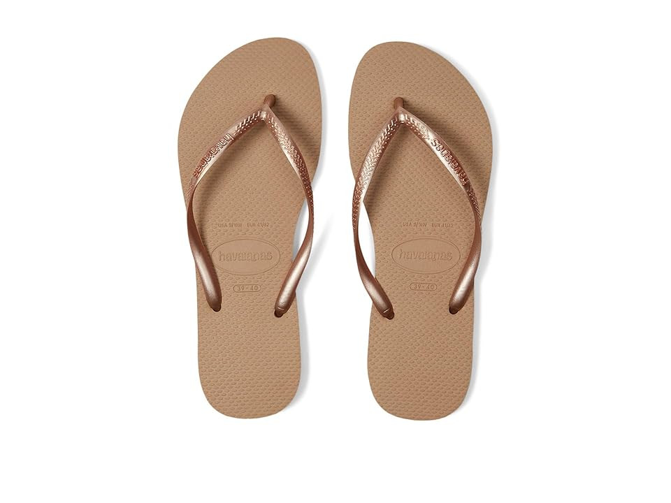Havaianas Slim Flip Flop Sandal Women's Sandals Rose Gold : EU 41-42 (US Men's 9-10 - Women's 11-12) M, Rubber | Zappos