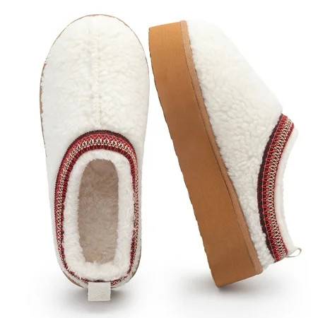 Vonmay Women's Cozy Platform Slippers, Warm Faux Fleece-Lined Indoor Outdoor Slippers with Anti-Slip Sole, Stylish and Comfortable Winter House Shoes | Walmart (US)