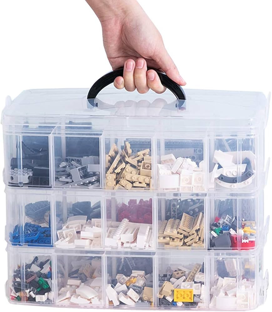 Sooyee 3-Layer Things & Crafts Storage Box with 30 Adjustable Compartments for Organizing Washi Tape | Amazon (US)