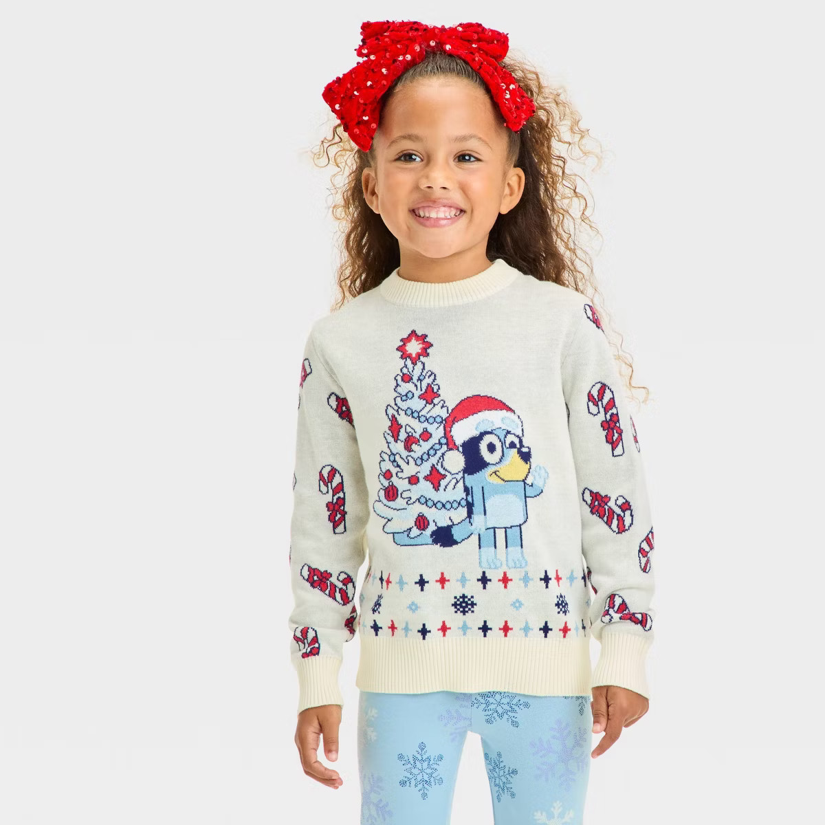 Toddler Bluey Christmas Tree Pullover Sweater - Cream 2T | Target