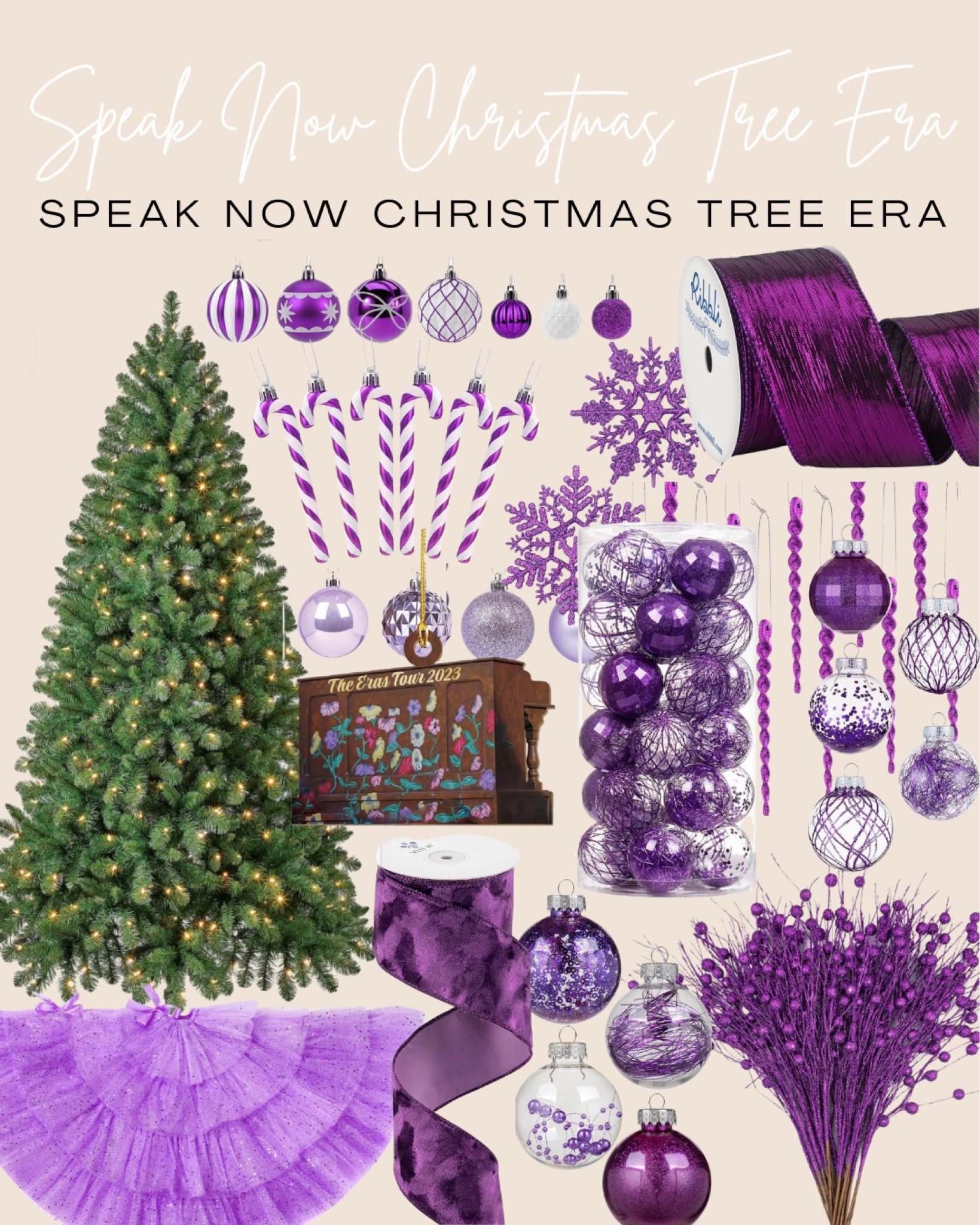 Taylor Swift Eras but make it a Christmas Tree 😍🎄 This Speak Now Era tree has us wonder struck 💜 

#LTKSeasonal #LTKfindsunder100 #LTKHoliday