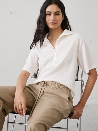 Textured Smocked Polo | Banana Republic Factory