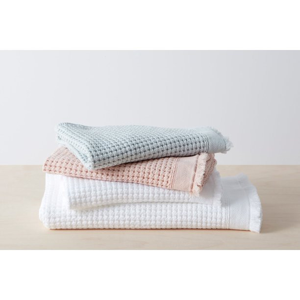 Allswell 100% Organic Stonewashed Waffle Bath Towel, 28"x54", Blue Silver | Walmart (US)