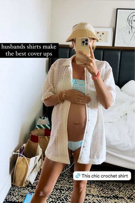Husbands’ shirts make the best bikini cover ups 💯🙌🏼 pro tip- gift your husband this shirt & save room packing 👀

#LTKGiftGuide #LTKSwim #LTKBump