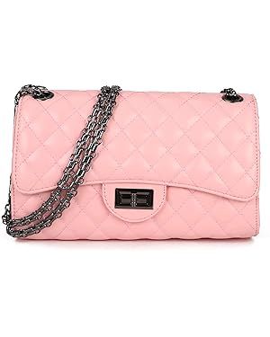 Gladdon Quilted Leather Crossbody Purse for Women Trendy Ladies Shoulder Bag with Chain Designer ... | Amazon (US)