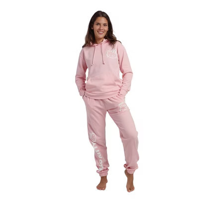 Hello Kitty Line Art Kitty Women's Pink Hoodie & Jogger Set-Medium | Target