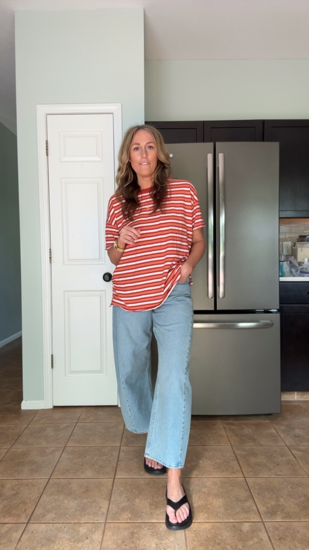 5/27/26 ✨ Tee is a small. Jeans are a 4 long. Sandals fit TTS.

Everyday outfits. Easy outfits. Easy outfit ideas. Neutral basics. Spring outfits. Spring outfit idea. Casual outfits. Basic mom outfit. Casual outfit idea. Casual outfit. Everyday outfit. Mom outfit. Street style. Casual mom outfit. Amazon fashion. Sports mom outfits. Sports mom outfit idea.

#LTKootd #LTKmomlife #LTKOver40