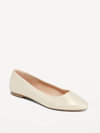 Faux-Leather Ballet Flats For Women | Old Navy (US)