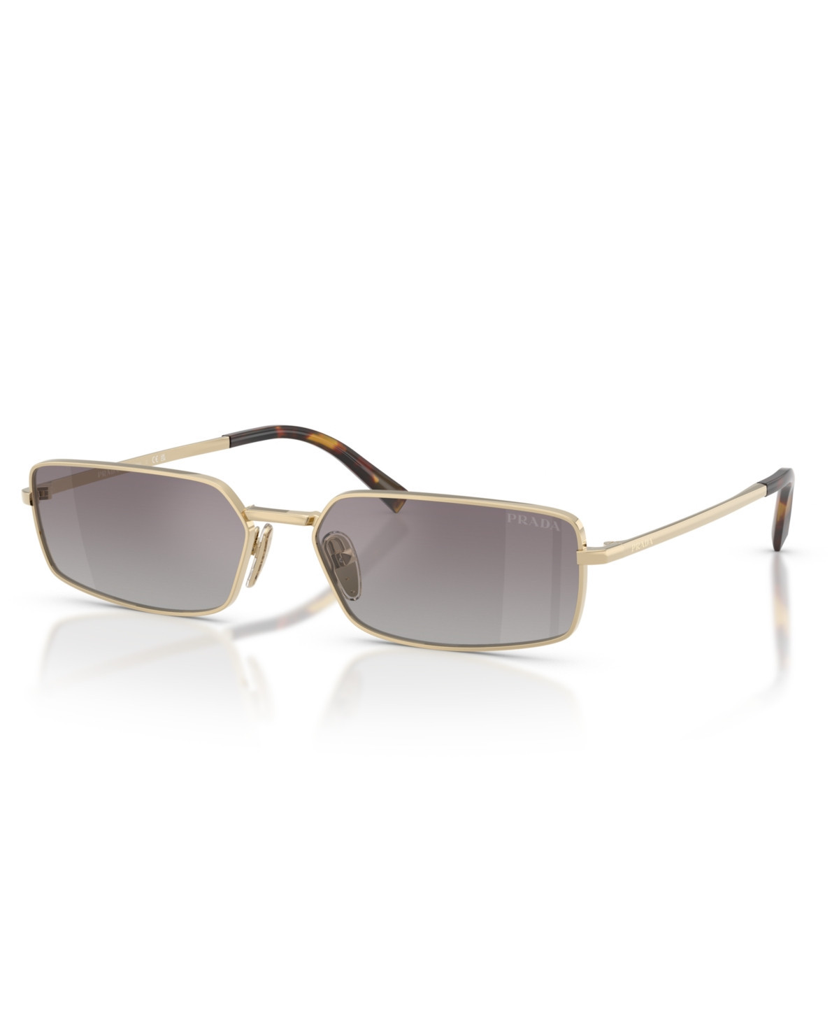 Prada Women's Rectangle Sunglasses, Pr A60S - Pale Gold, Blue | Macy's