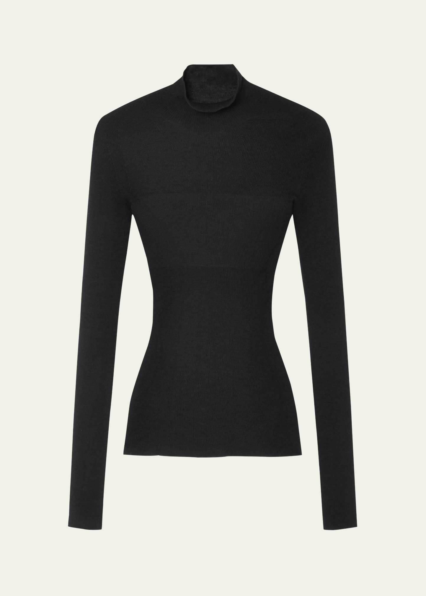 Versace Seamless Ribbed Wool Mock-Neck Sweater | Bergdorf Goodman