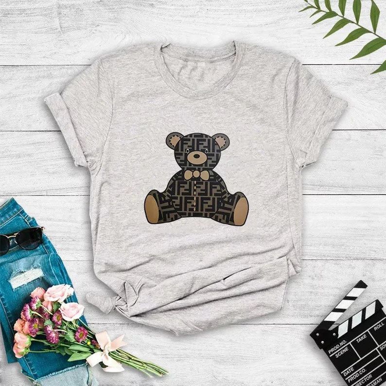 Print of Women FENDI Bear printed T-shirt various colors | Etsy (US)