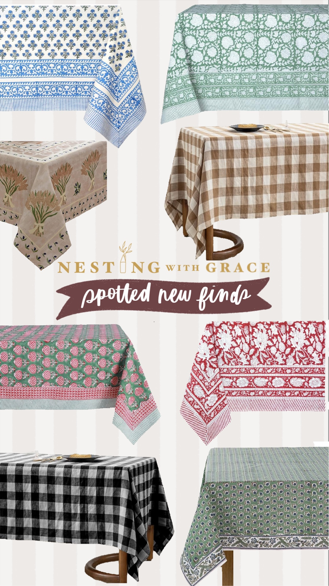 Dining table cloth options 