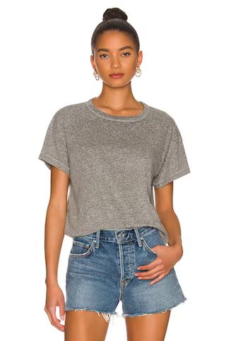 The Great Boxy Crew Tee in Heather Grey from Revolve.com | Revolve Clothing (Global)