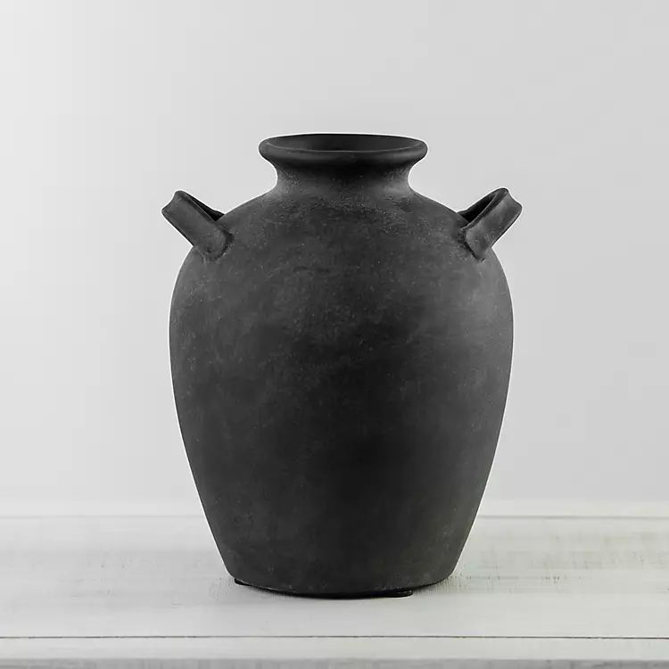 New! Stamos Matte Black Terracotta Vase, 10 in. | Kirkland's Home