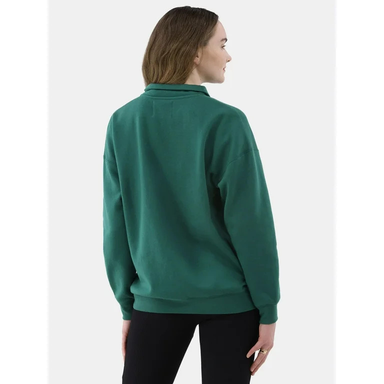 No Boundaries Quarter Zip Graphic Sweatshirt, Women’s and Women’s Plus | Walmart (US)