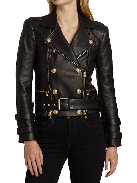 Billie Belted Leather Jacket | Saks Fifth Avenue