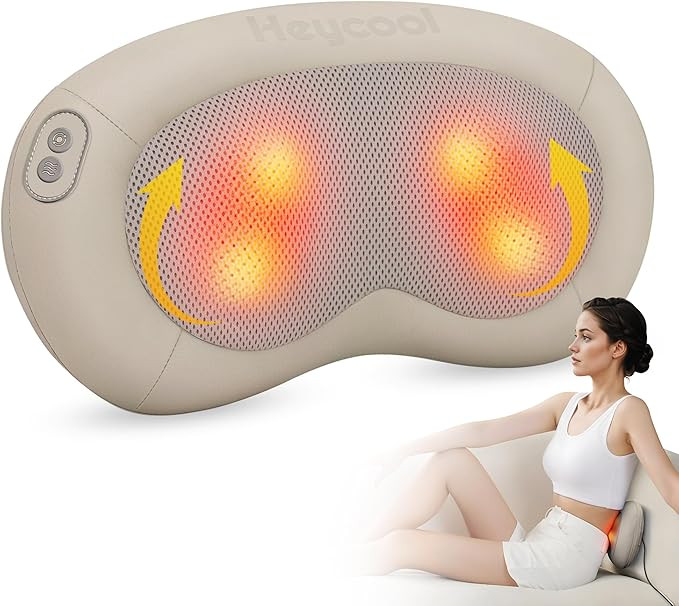 Back Massager with Heat, Shiatsu Neck Massager, Deep Tissue Kneading Massage Pillow for Neck and ... | Amazon (US)