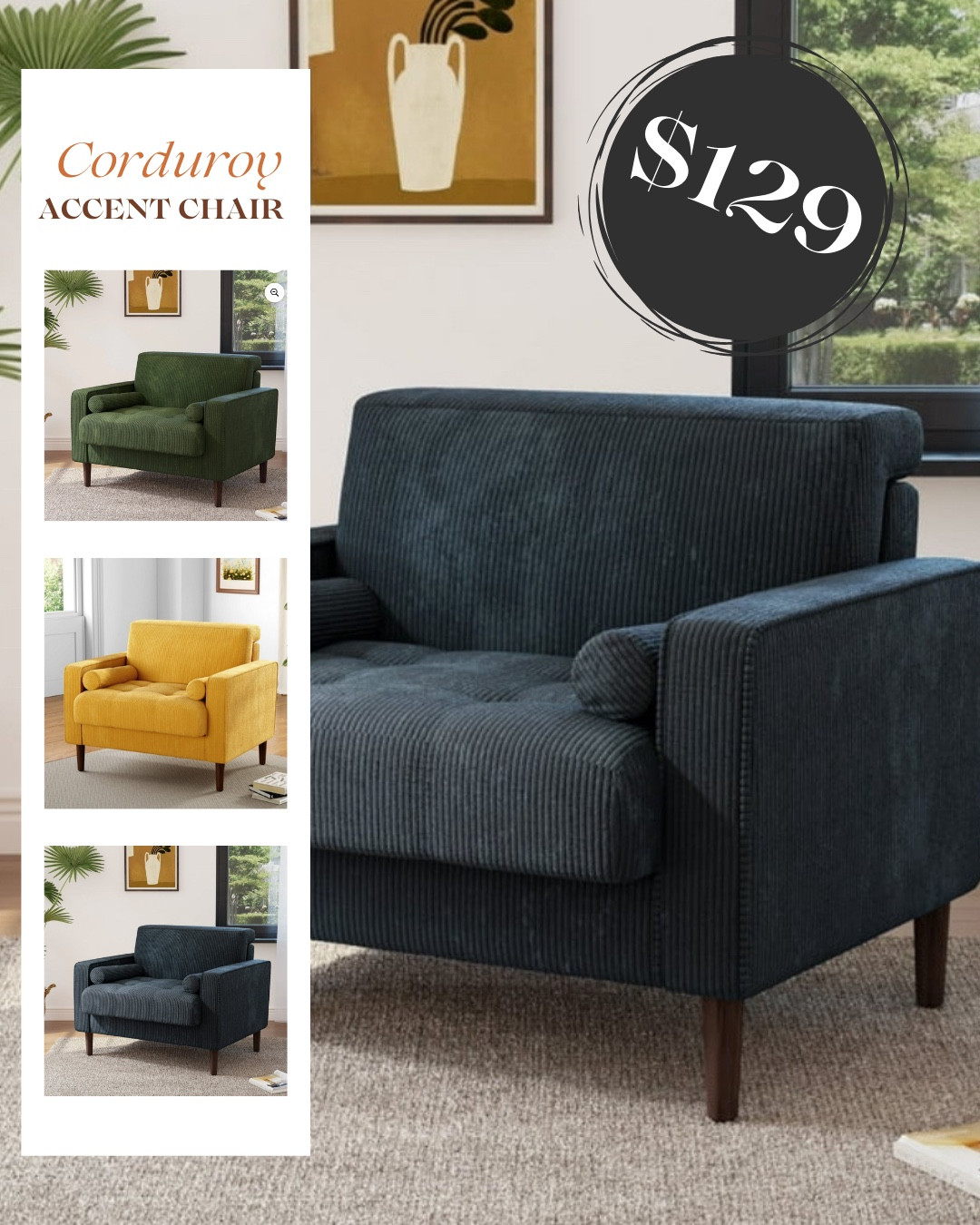 Luxury without the price tag 🚨 These corduroy accent chairs are selling fast—3 colors, your vibe. 

#LTKHome
